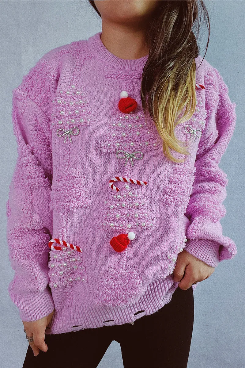 HWS1250 Festive 3D Knit Sweater