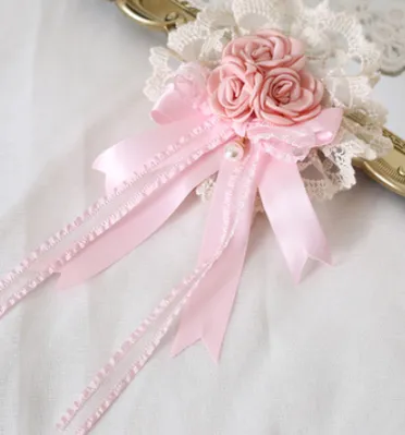 Xiaogui~Mood Limited Pink~Kawaii Lolita Lace Headdress Accessories